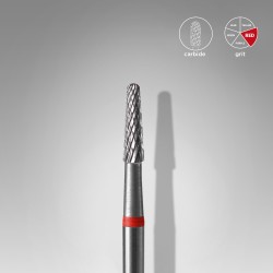 Φρέζα Καρβιδίου Κωνική Κόκκινη Staleks EXPERT 2,3mm/8mm