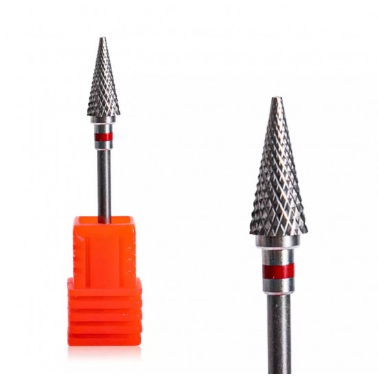 Conical carbide end mill for soft shaping