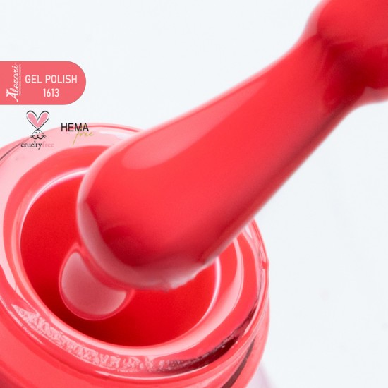 Gel polish №1613 15ml. NEW CORAL RED. Semi permanent polish.