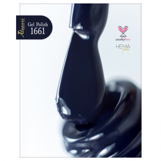 Gel polish №1661 BLUE BLACK. 15 ml. Semi permanent polish.