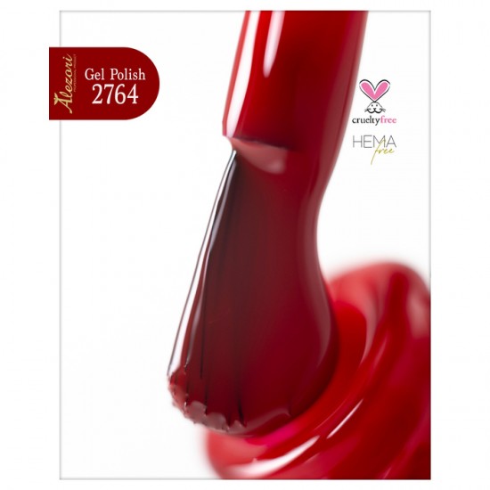 Gel polish №2764 PURE RED. 15 ml. Semi permanent polish.