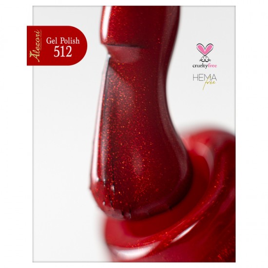 Gel polish №512 15ml - DEEP RED SHIMMER