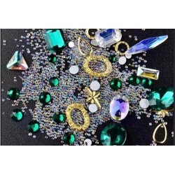 Μιξ Διακοσμητικές Πέτρες Στρας Νυχιών Νο2 Πράσινο