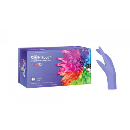 Soft Touch Vivid Purple Nitrile Gloves (100pcs) Medium