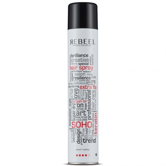 Rebeel SOHO Hair Spray Extra Fix 500ml with Argan and Keratin