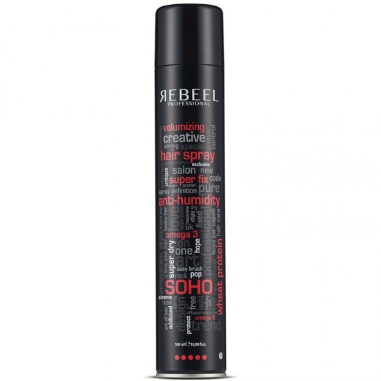 Professional Hairspray Rebeel SOHO 500ml Anti-Frizz